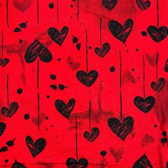 Disneys Tinker Bell Womens Pajama Lounge Pants Capris Red Black Heart Print 2X - Picture 8 of 11